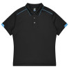 Hamilton Mens Polos Black Cyan